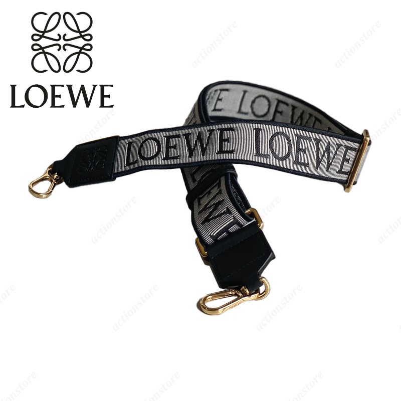 「新入荷」LOEWE ロエベ loewe ストラップ レザー Anagram leather-trimmed black-03 バッグストラップ プレゼント 人気 新品